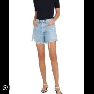 AGOLDE Parker Vintage Cut Off Denim Shorts Swapmeet... Light Blue